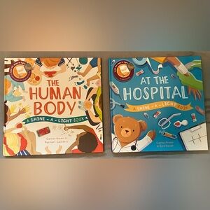 Shine a light books (the human body; at the hospital) like new!!